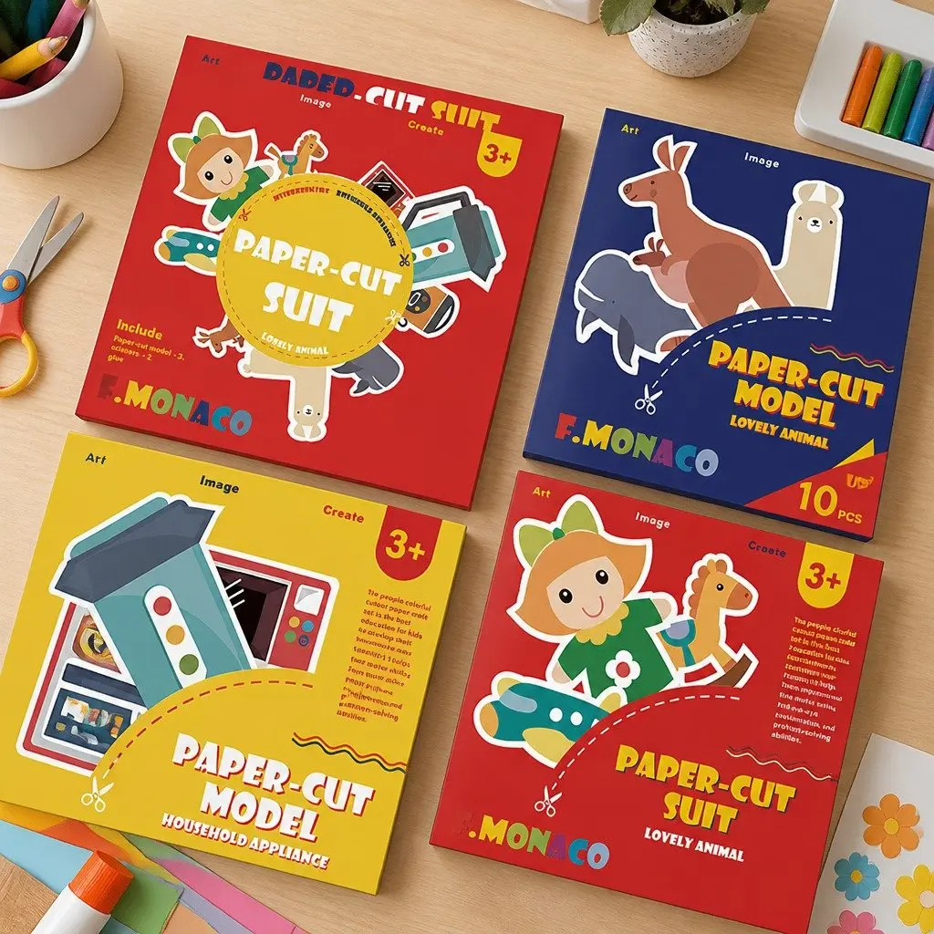 Paper Cut Craft Set 3 Pack Food Flower Outdoor Theme Educational Activity