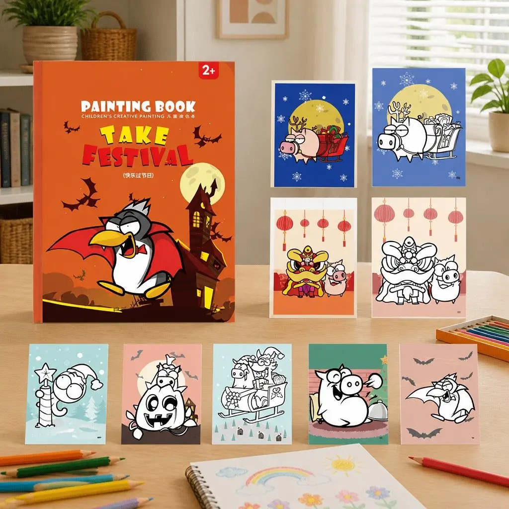 Coloring Book Multicolor Thick Paper Fun Creative Drawing Activity for Kids