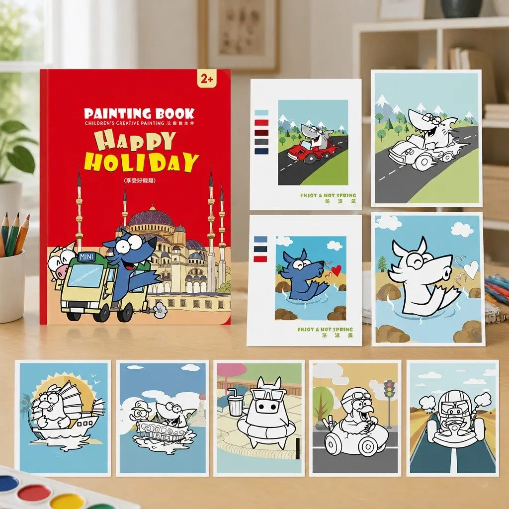 Coloring Book Multicolor Thick Paper Fun Creative Drawing Activity for Kids