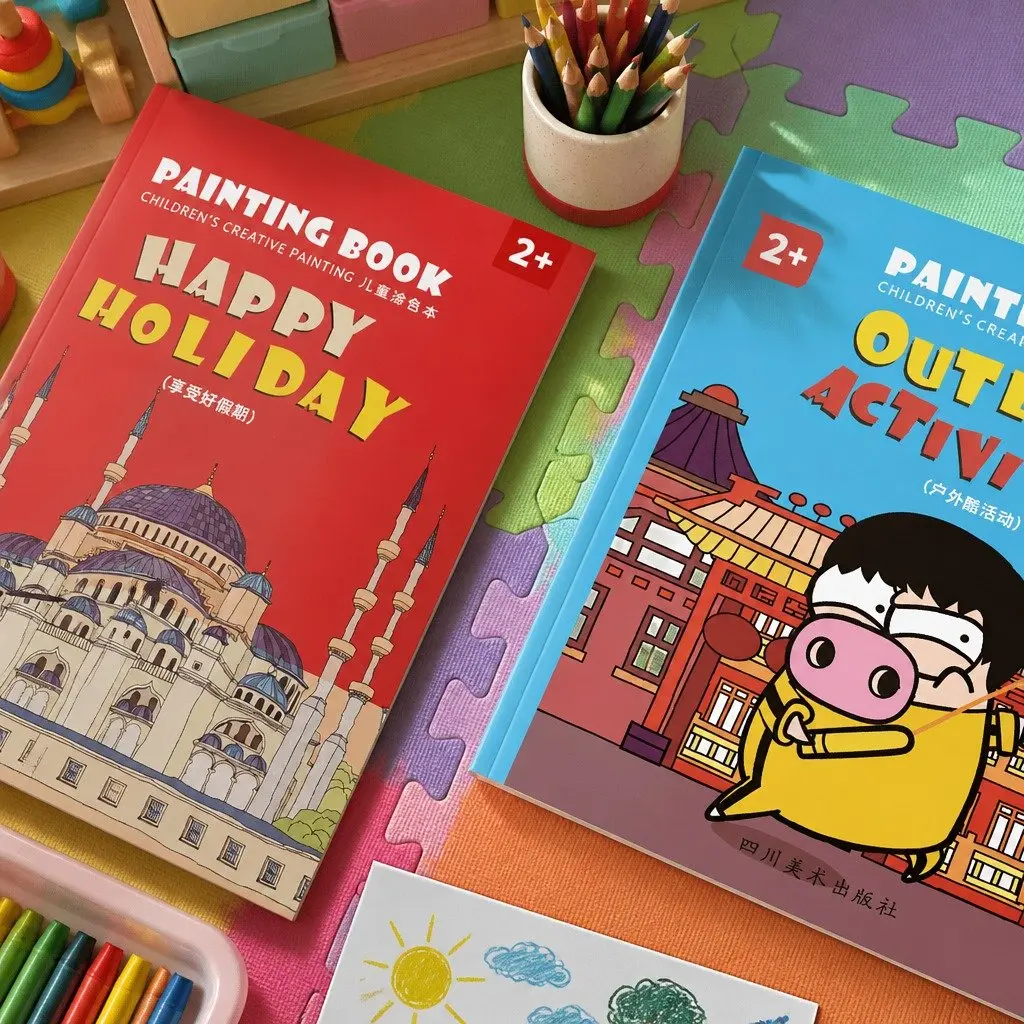 Coloring Book Thick Paper Creative Activity Pages Fun Learning