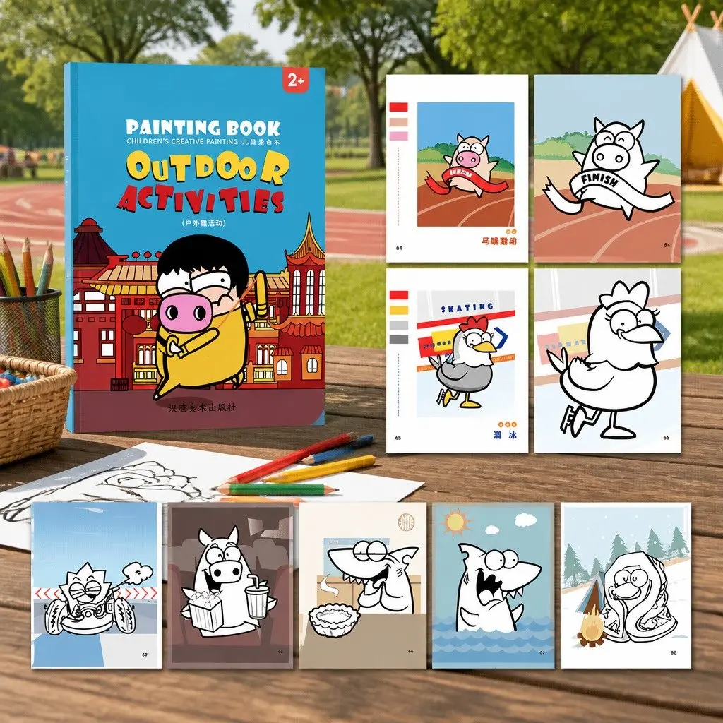 Coloring Book Thick Paper Creative Activity Pages Fun Learning