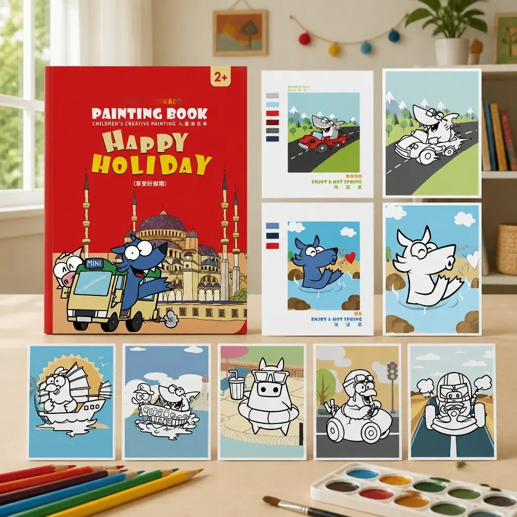 Coloring Book Thick Paper Creative Activity Pages Fun Learning