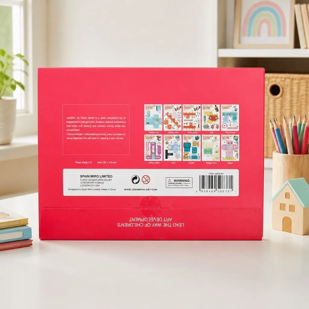 3D Paper Model Playset Warm Kitchen Interactive Building Toy Ages 5+