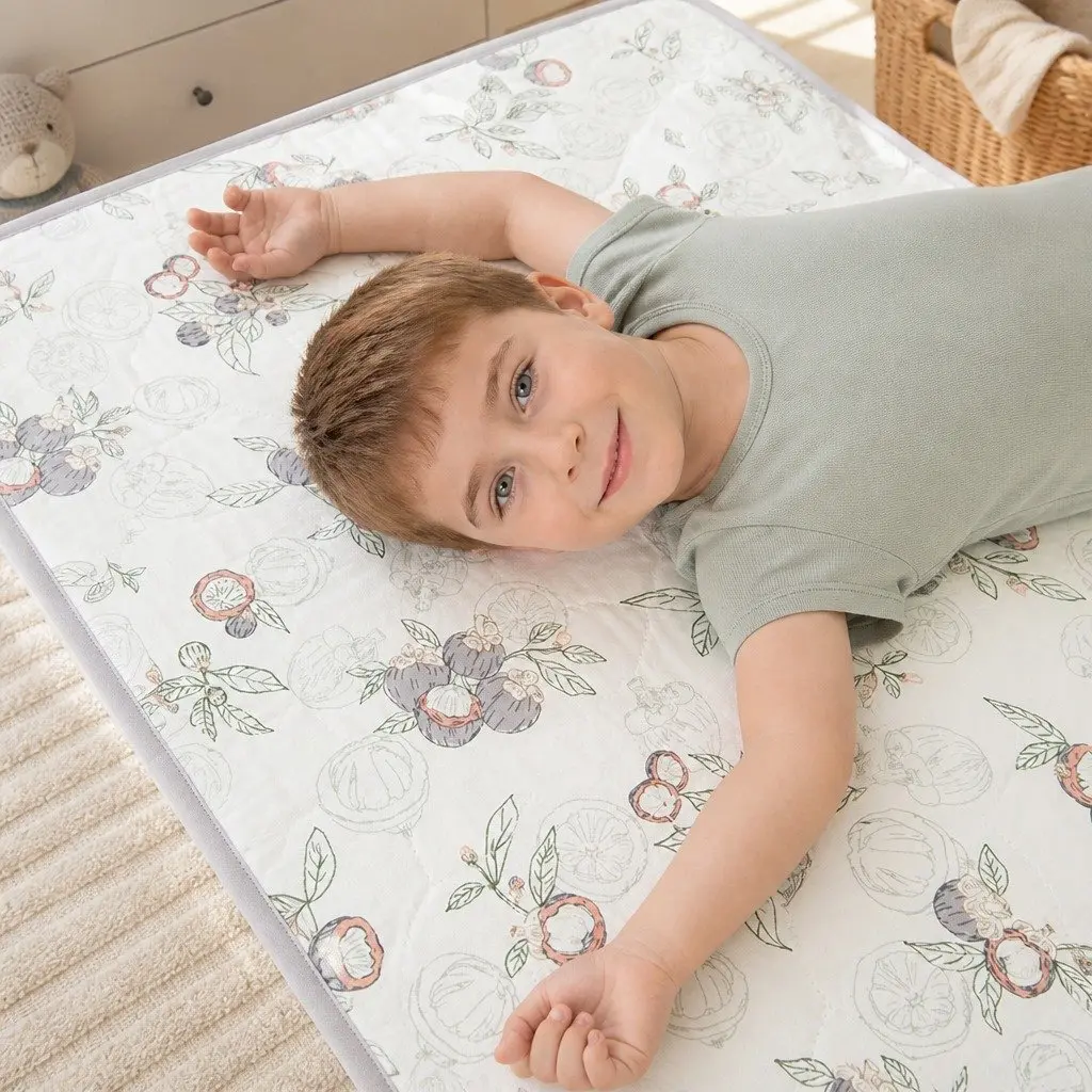 Bamboo Cotton Changing Mat 60x90cm Double-Sided Waterproof Absorbent Pad for Baby