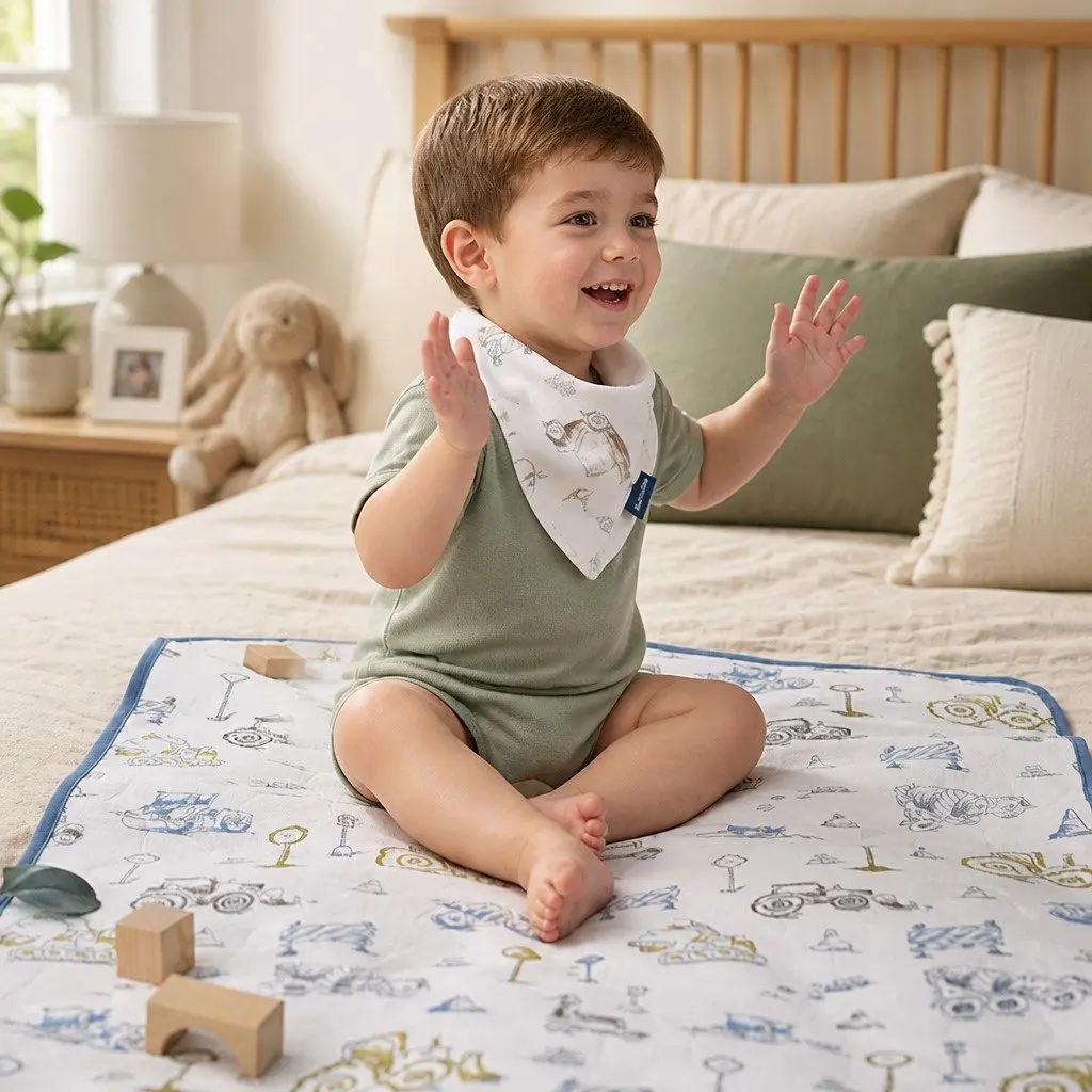 Bamboo Cotton Changing Mat 60x90cm Double-Sided Waterproof Absorbent Pad for Baby