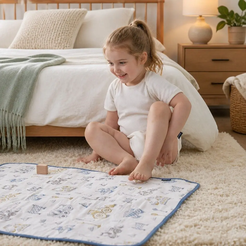Bamboo Cotton Changing Mat 60x90cm Double-Sided Waterproof Absorbent Pad for Baby