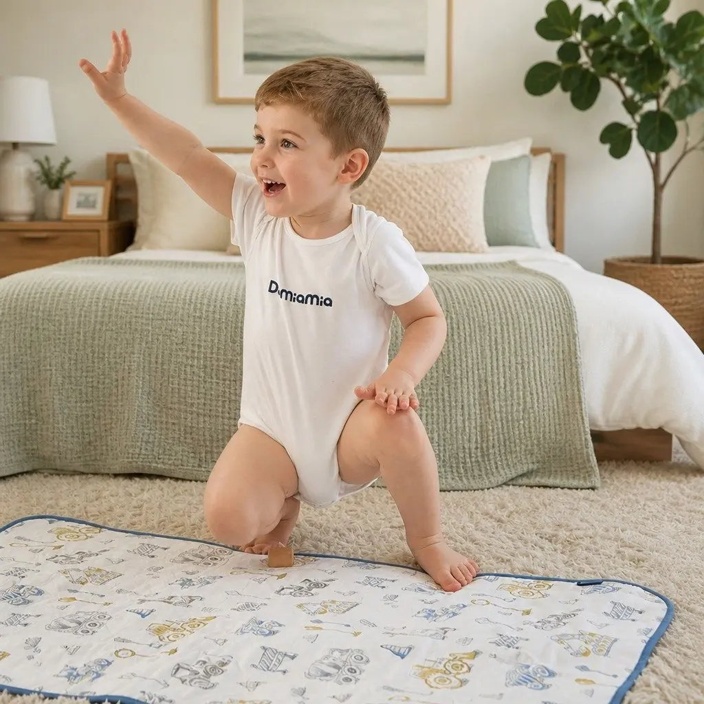Bamboo Cotton Changing Mat 60x90cm Double-Sided Waterproof Absorbent Pad for Baby