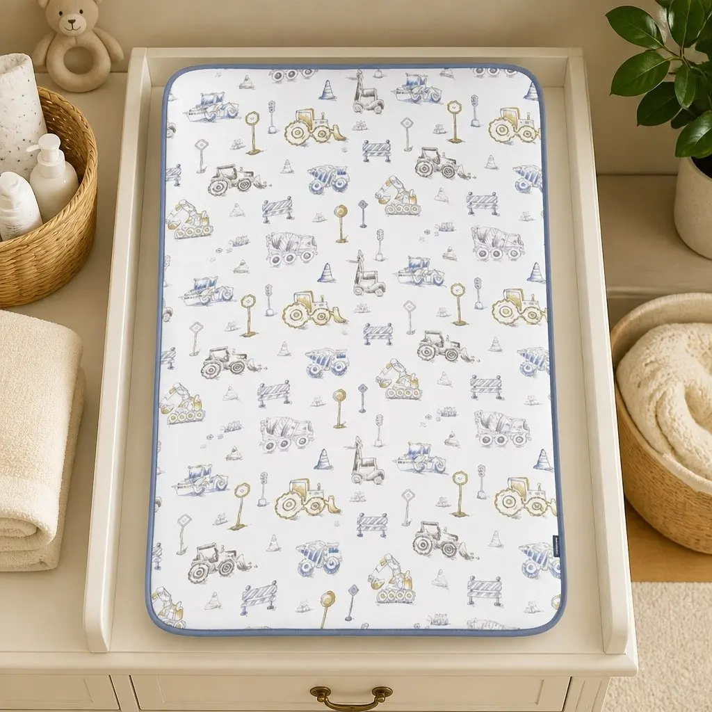 Bamboo Cotton Changing Mat 60x90cm Double-Sided Waterproof Absorbent Pad for Baby