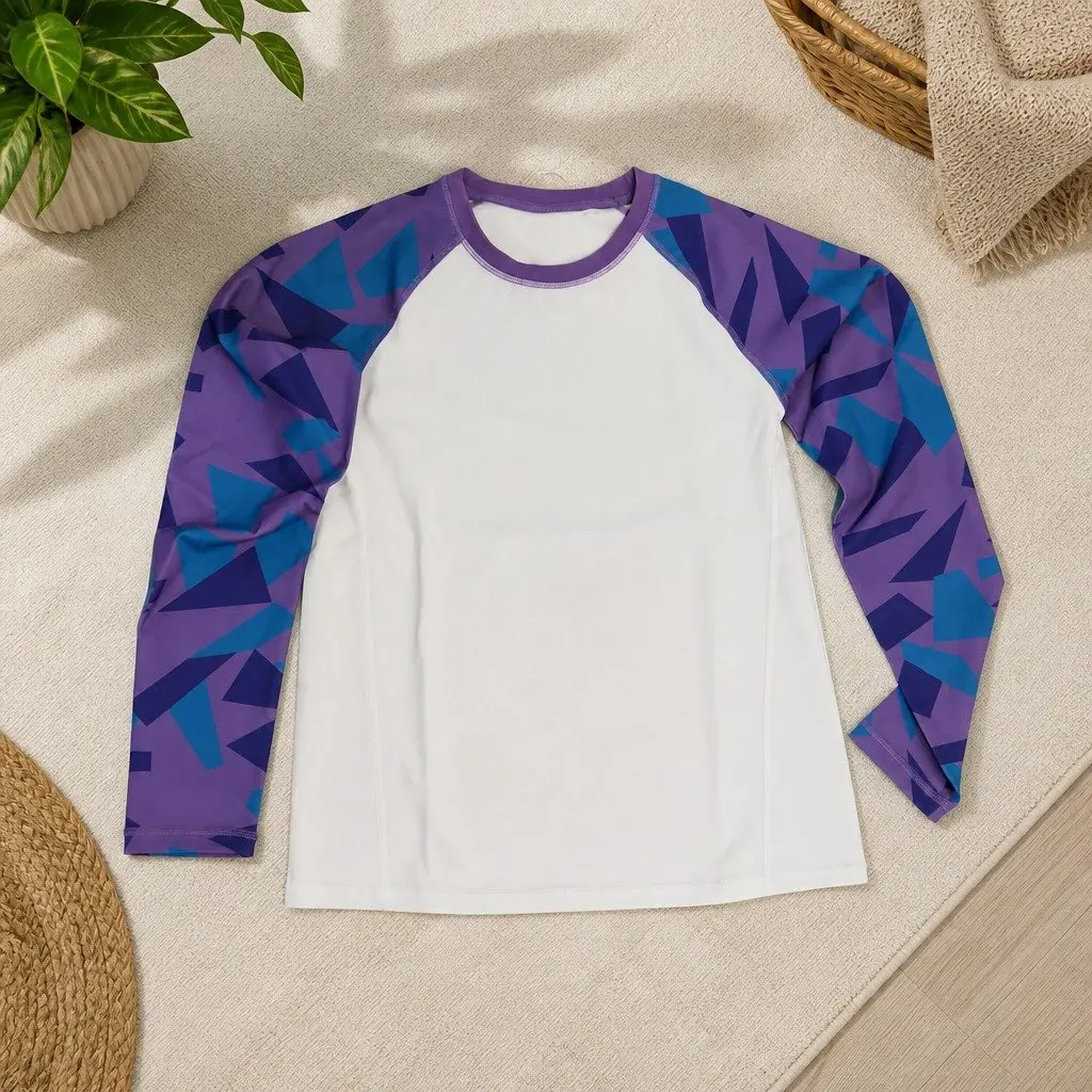 Kids Long Sleeve Sports Top Purple Size 150 Breathable Moisture-Wicking