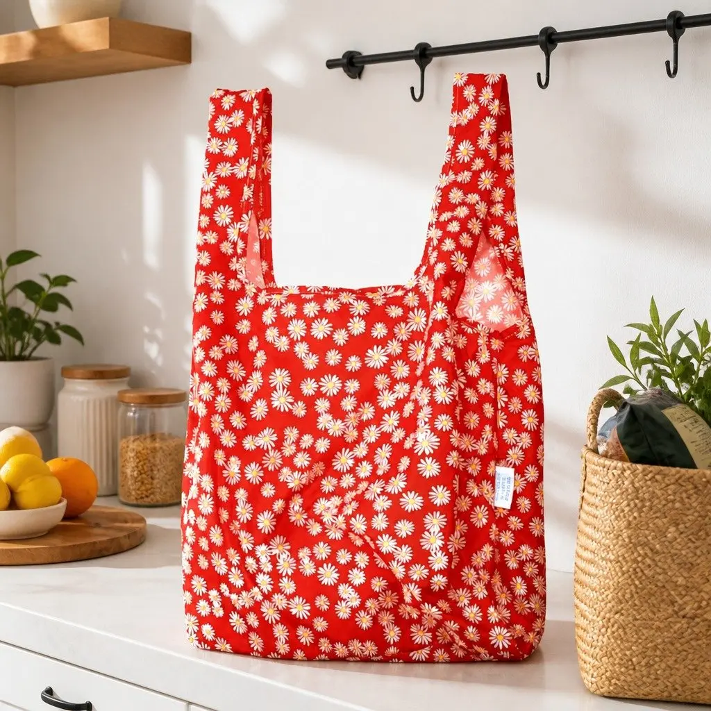 Daisy Pattern Grocery Tote