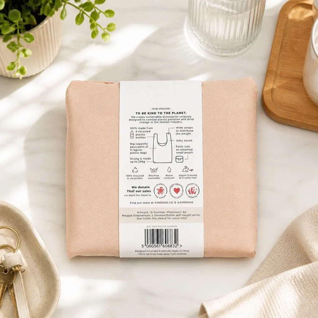 Reusable Shopping Bag Medium Foldable Tote Grocery Eco-Friendly Maggie