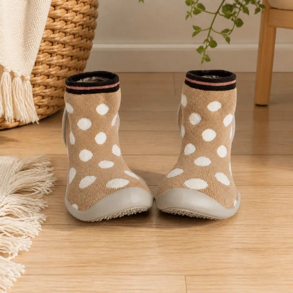 Kids Slipper Socks Glow in the Dark Size 18-19 Soft Flexible Non-slip Sole Machine Washable