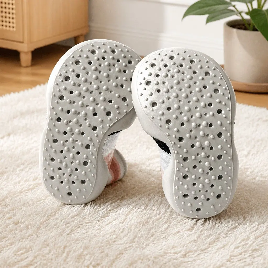 Kids Slipper Socks Glow in the Dark Size 18-19 Soft Flexible Non-slip Sole Machine Washable