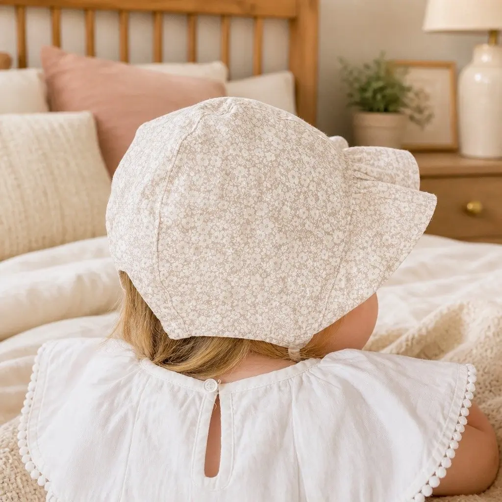 Ruffle Bonnet Hat Willow M Reversible Sun Protection UPF50+ for Girls Kids