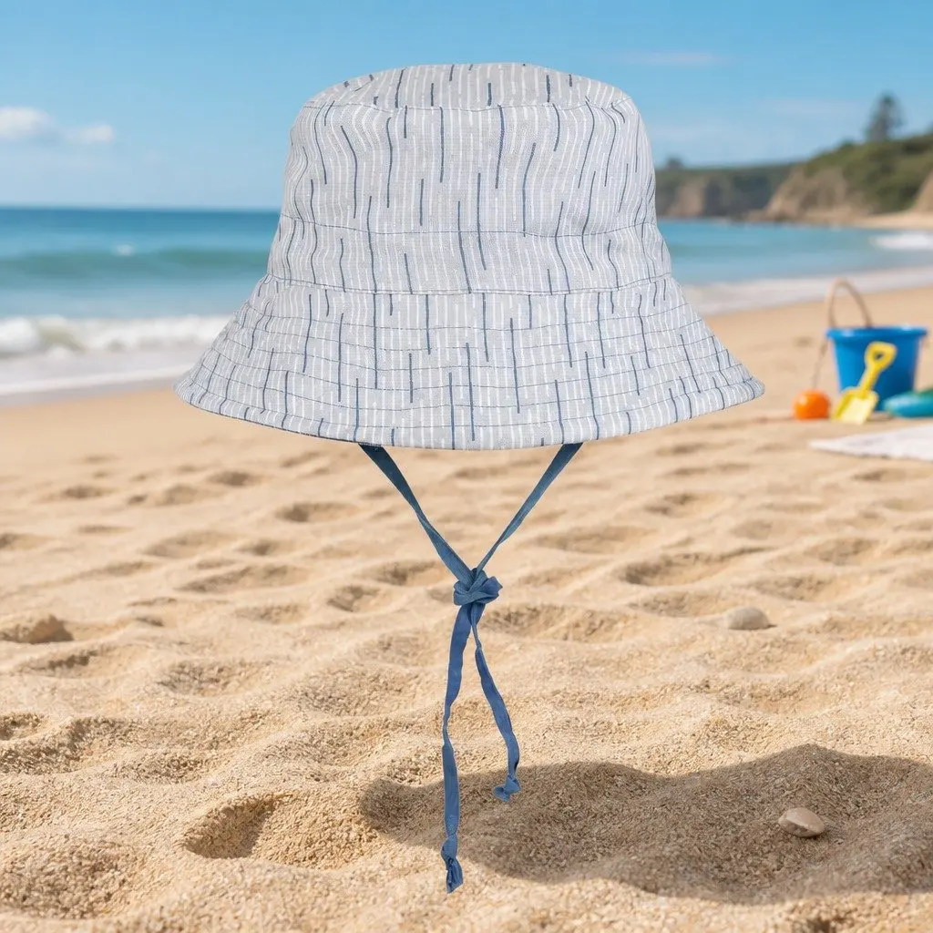 Reversible Bucket Hat Sprig Steele S Wide Brim Sun Protection Adjustable Ties