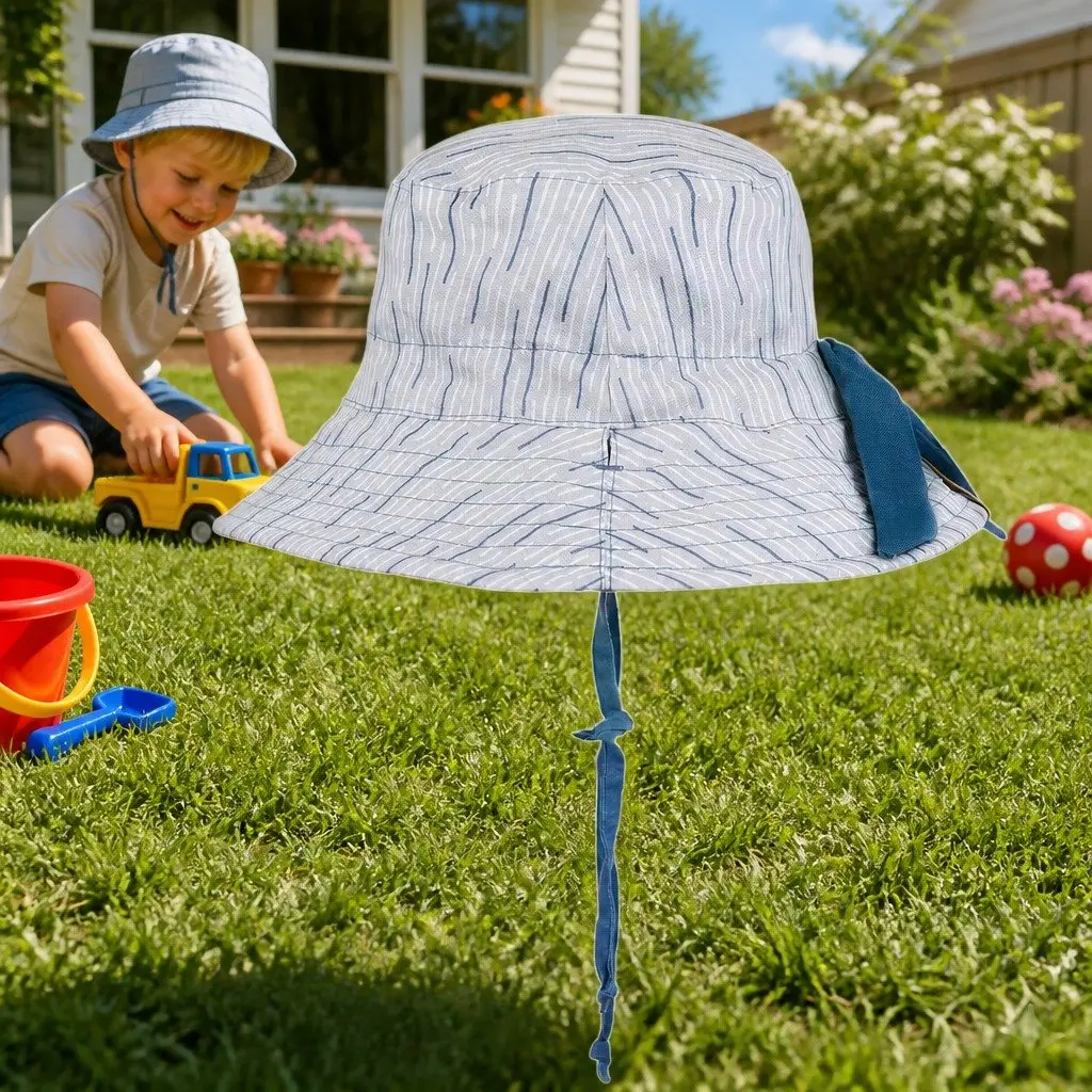 Reversible Bucket Hat Sprig Steele S Wide Brim Sun Protection Adjustable Ties