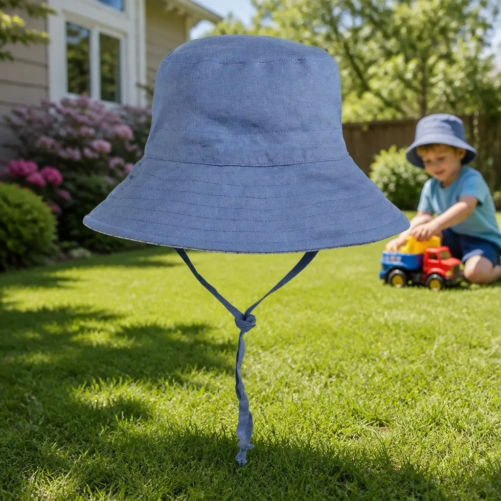 Reversible Bucket Hat Sprig Steele S Wide Brim Sun Protection Adjustable Ties