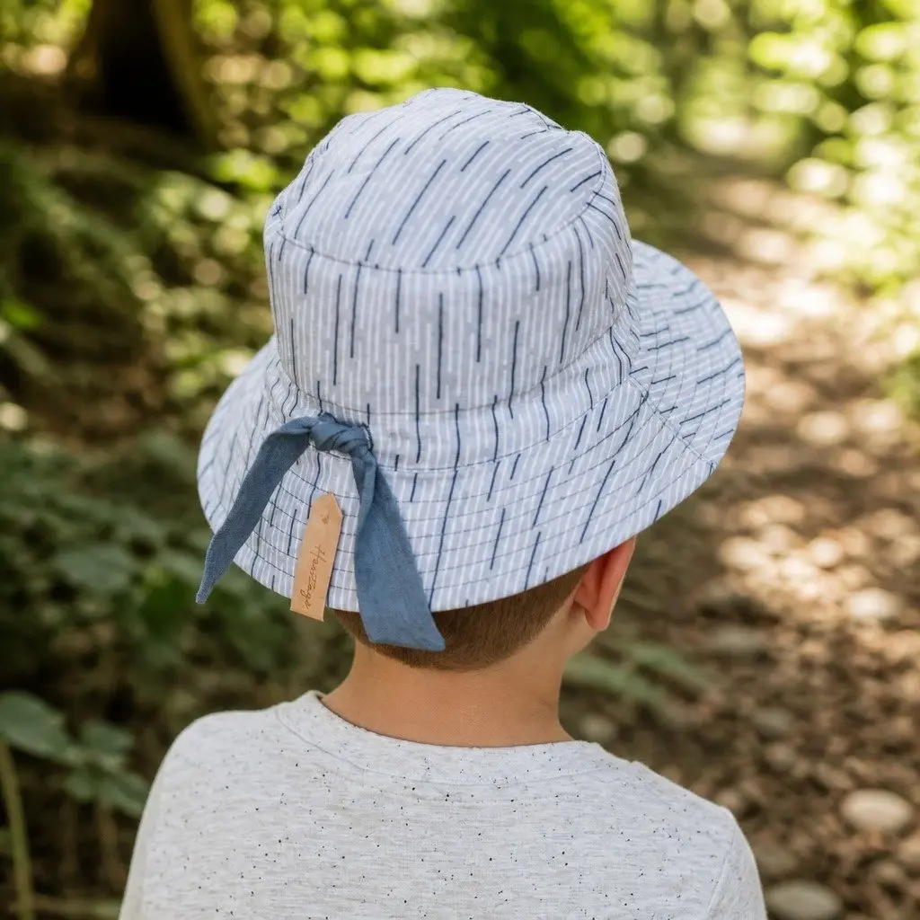 Reversible Bucket Hat Sprig Steele S Wide Brim Sun Protection Adjustable Ties