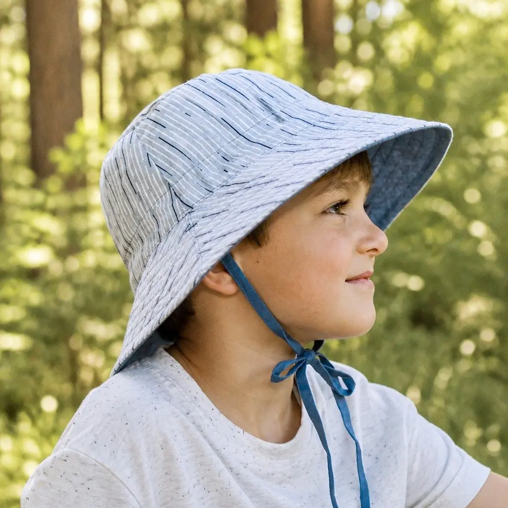 Reversible Bucket Hat Sprig Steele S Wide Brim Sun Protection Adjustable Ties