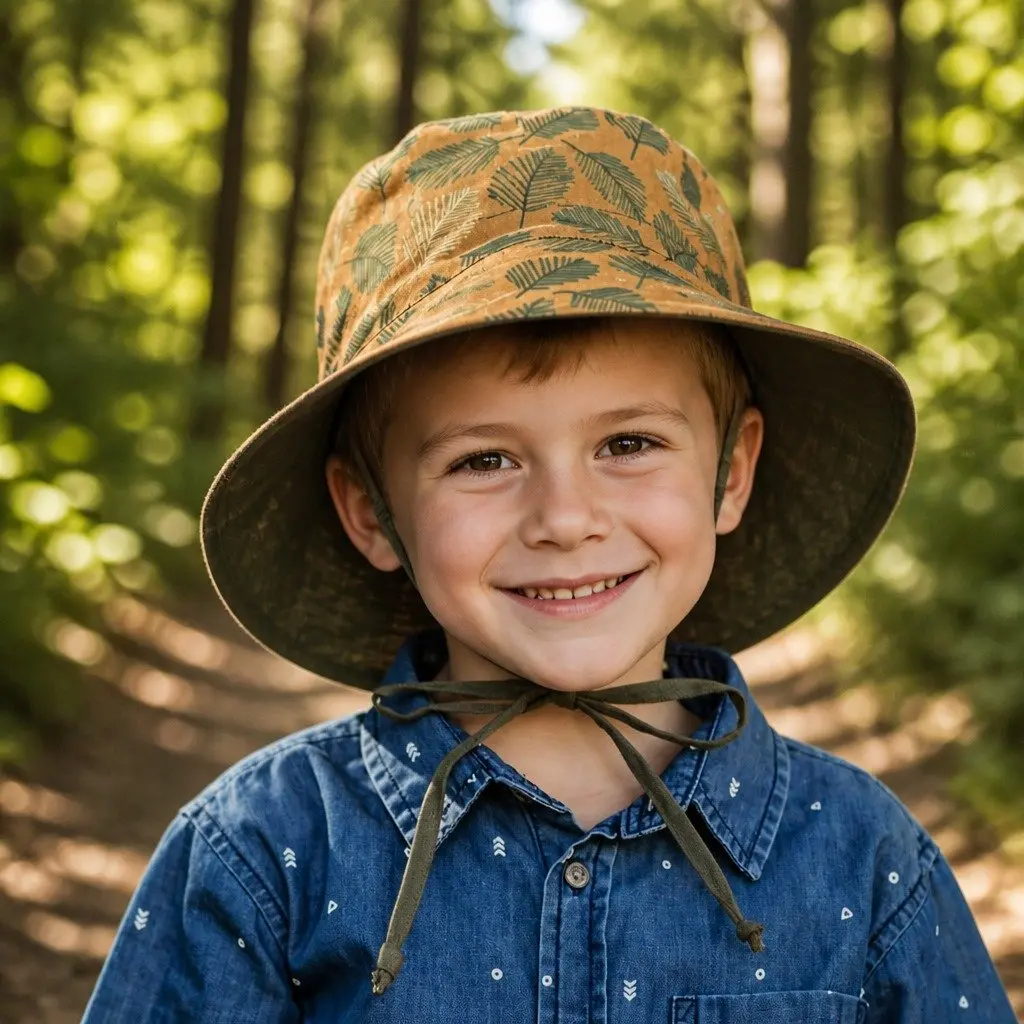 Kids Reversible Bucket Hat Sunny Yellow Mossy Olive Green Size M UPF50+ Sun Protection Wide Brim