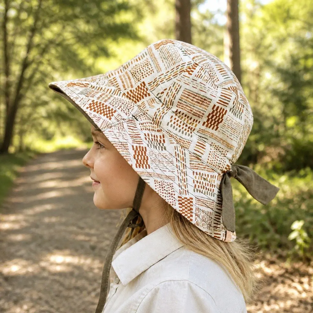 Kids Reversible Bucket Hat Otis Olive S UPF50+ Sun Protection Wide Brim Explorer Style