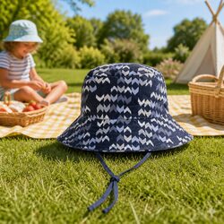 Kids Reversible Bucket Hat Explorer Sun Protection UPF50+ Wide Brim Outdoor