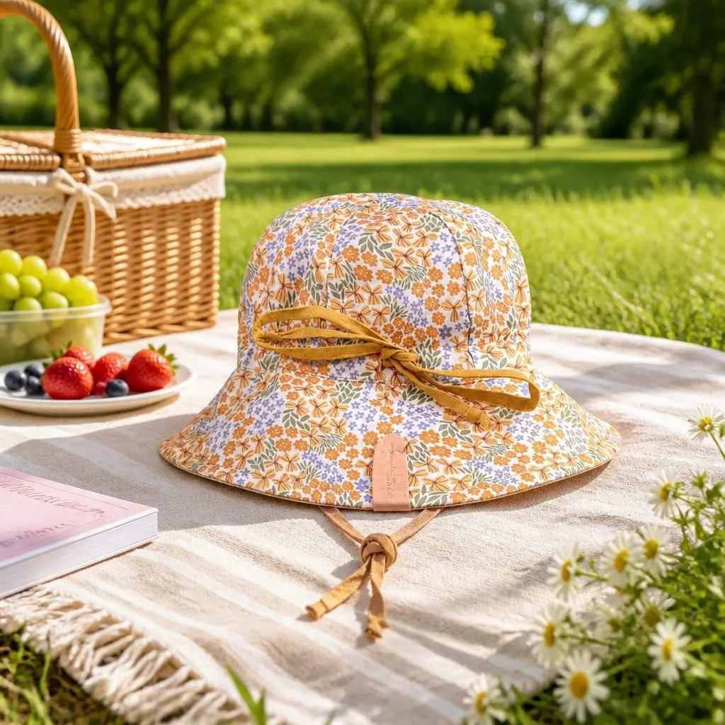 Reversible Bucket Hat Mabel S Lightweight UPF50+ Sun Protection Wide Brim Kids
