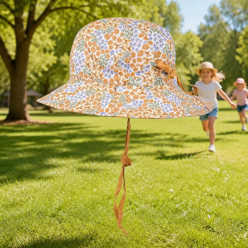 Reversible Bucket Hat Mabel S Lightweight UPF50+ Sun Protection Wide Brim Kids