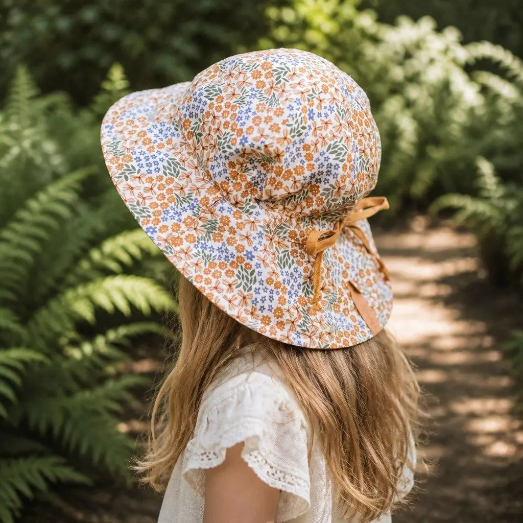 Reversible Bucket Hat Mabel S Lightweight UPF50+ Sun Protection Wide Brim Kids