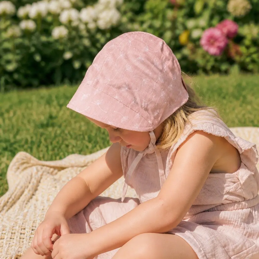 Reversible Baby Bonnet Hat UPF50+ Sun Protection Linen Newborn Toddler Classic
