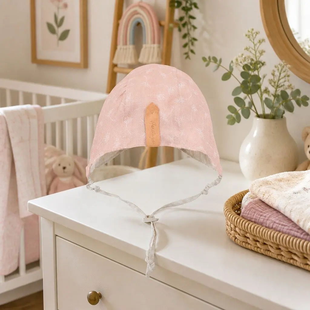 Reversible Baby Bonnet Hat UPF50+ Sun Protection Linen Newborn Toddler Classic