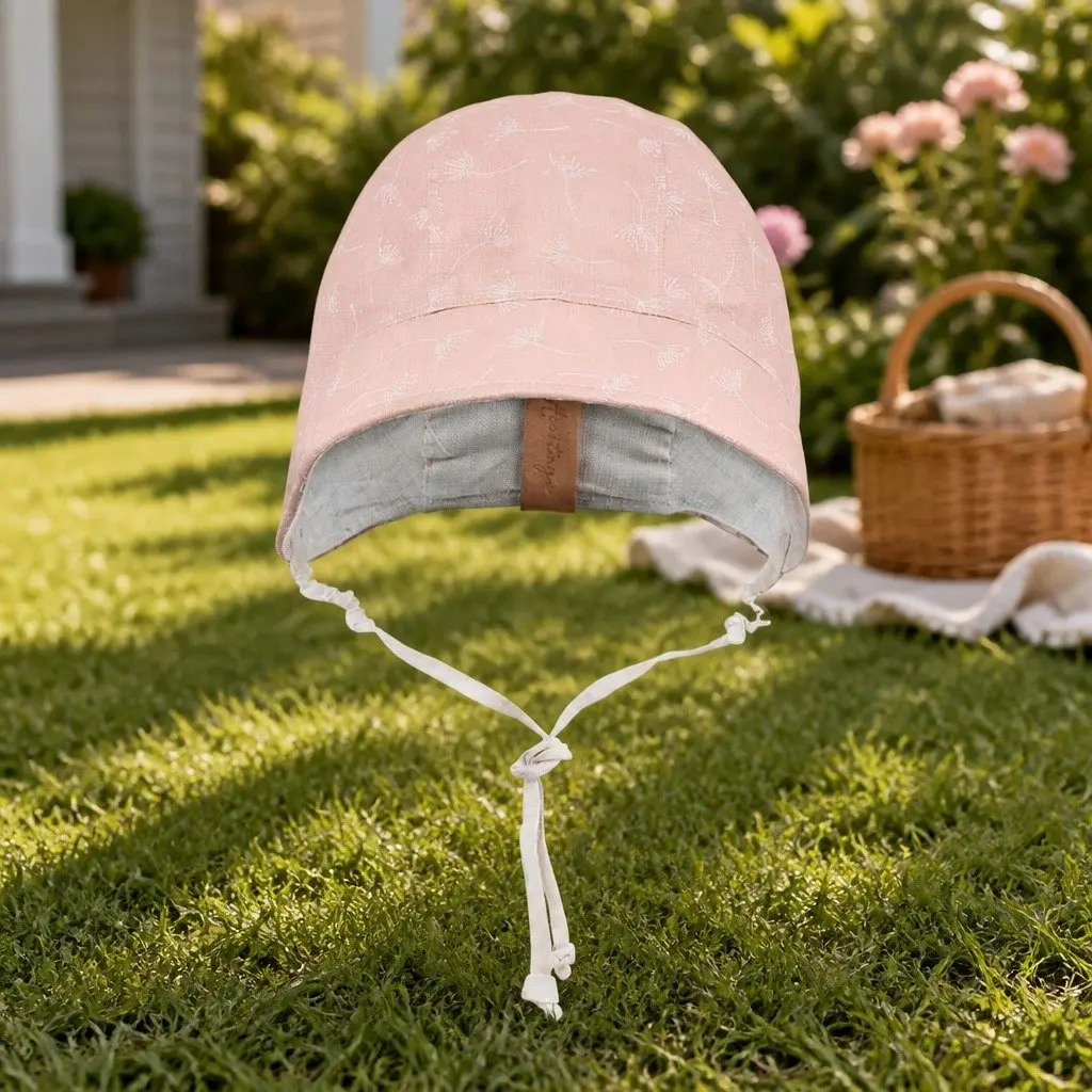 Reversible Baby Bonnet Hat UPF50+ Sun Protection Linen Newborn Toddler Classic