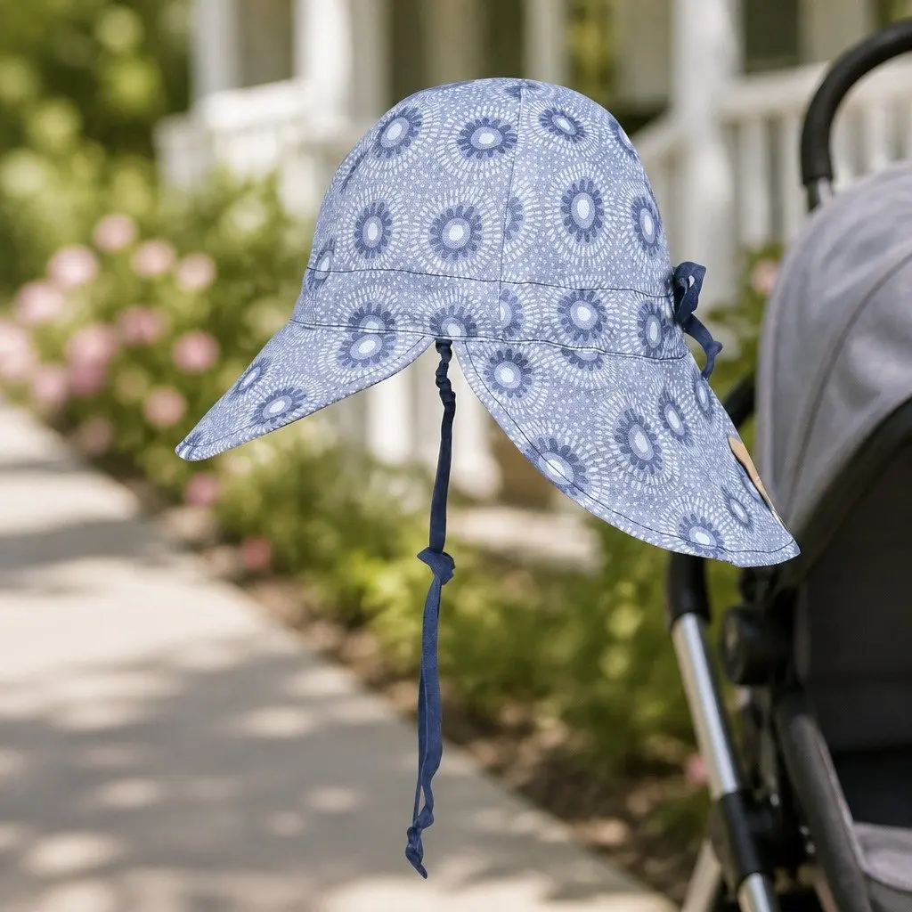 Reversible Baby Flap Sun Hat Lightweight Newborn UPF50+ Adjustable Ties