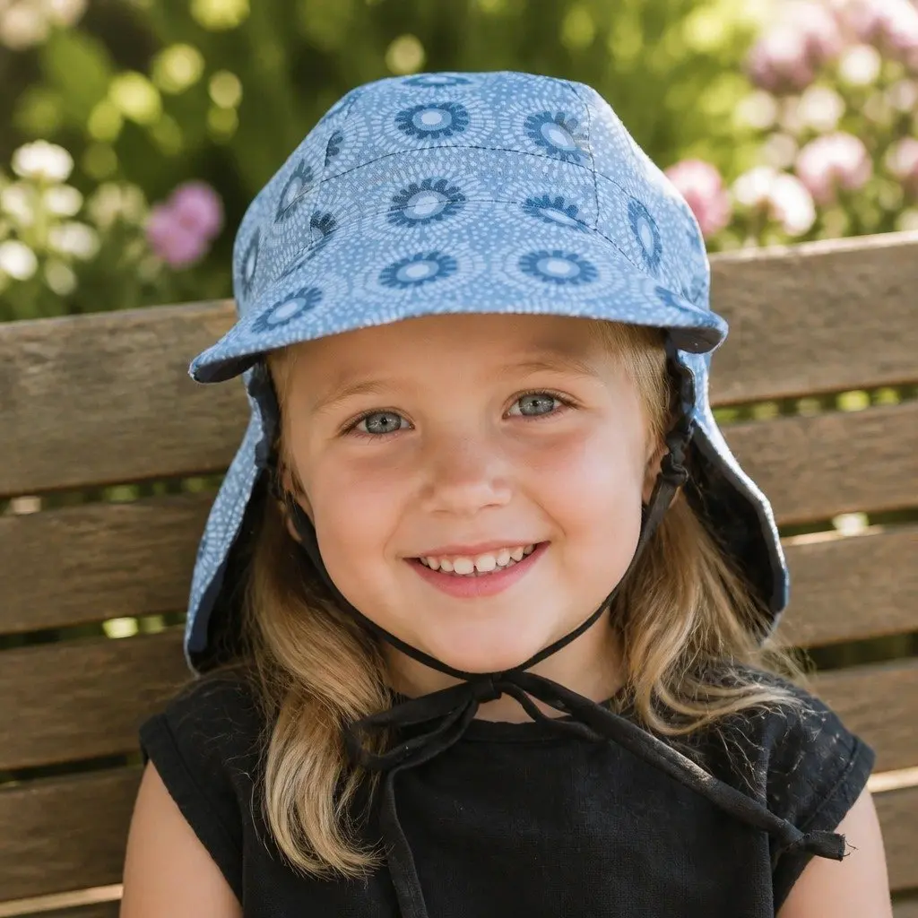 Reversible Baby Flap Sun Hat Lightweight Newborn UPF50+ Adjustable Ties