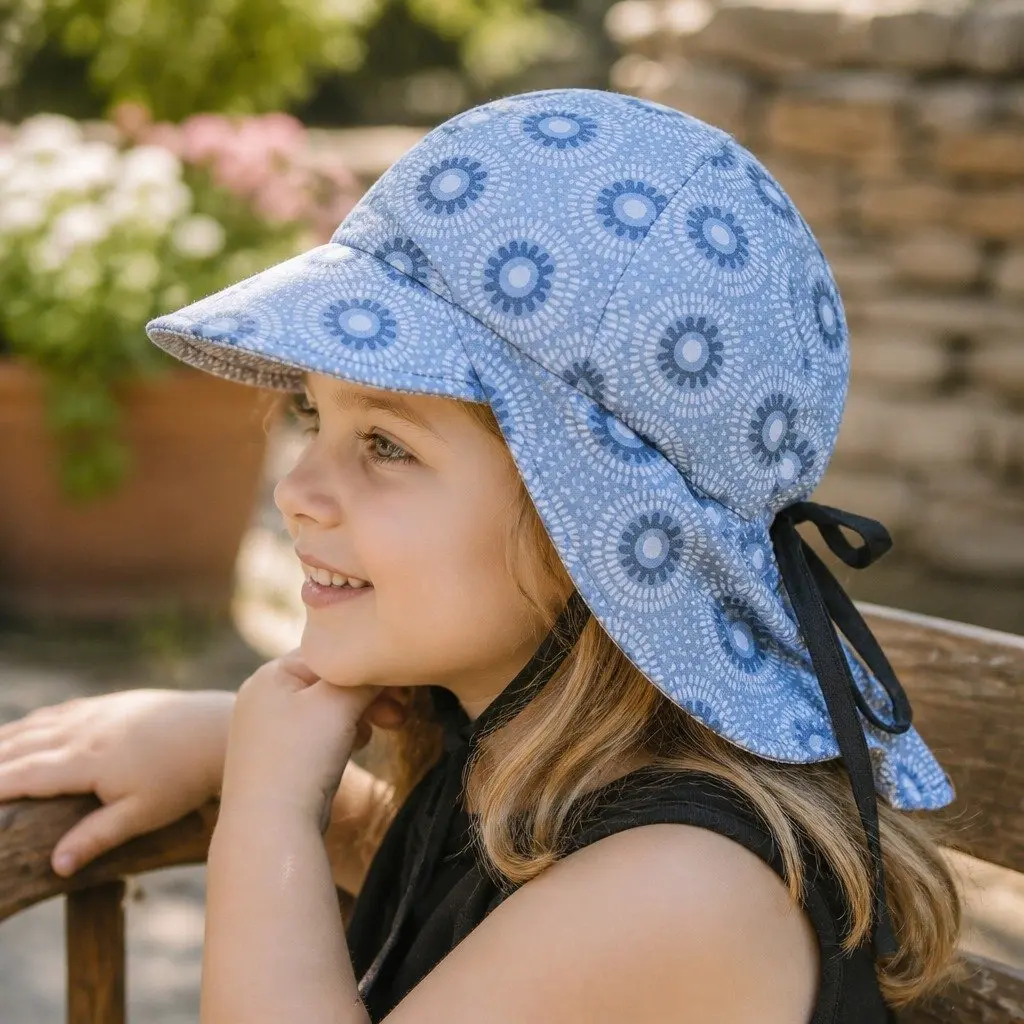 Reversible Baby Flap Sun Hat Lightweight Newborn UPF50+ Adjustable Ties