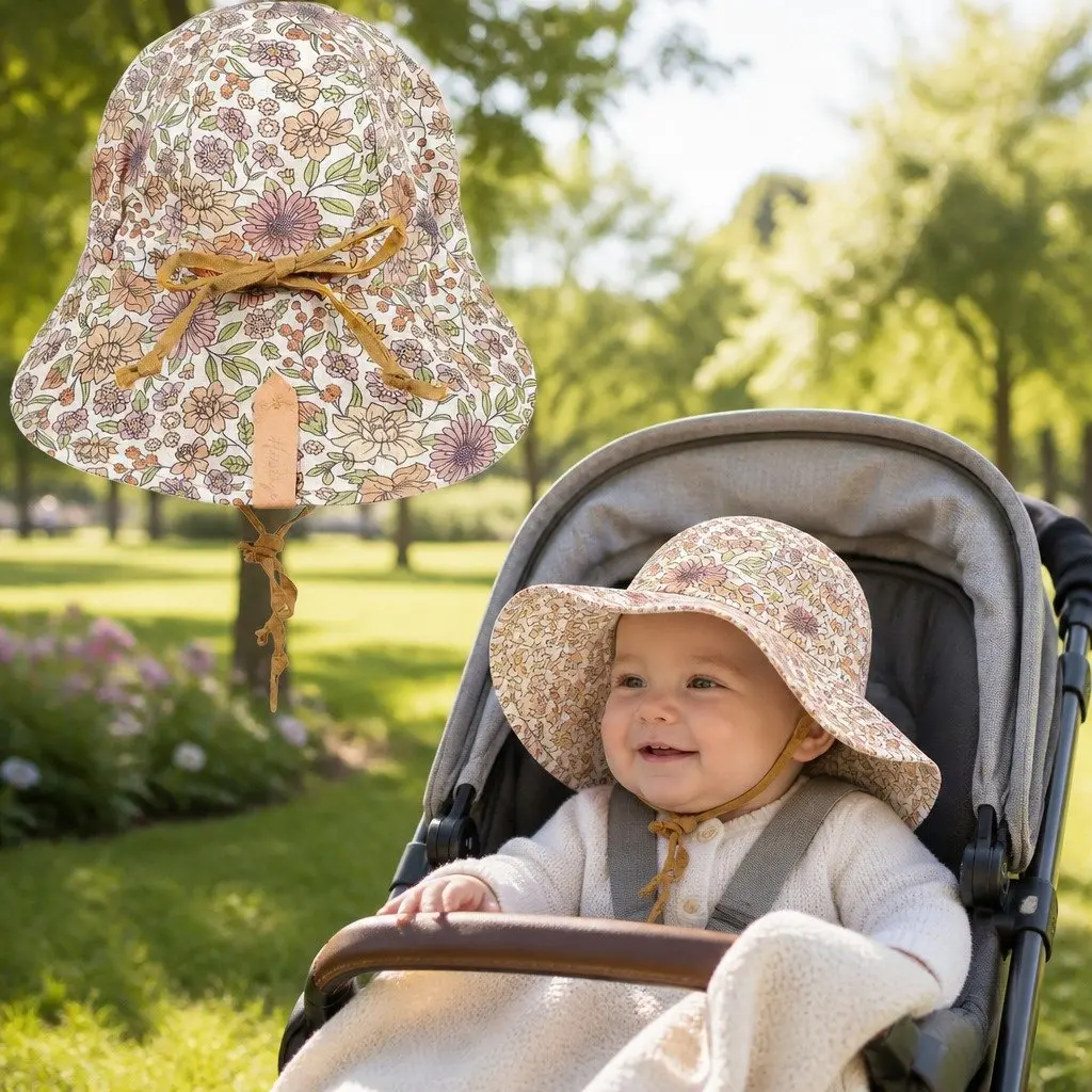 Baby Flap Hat Reversible Matilda Maize S UPF50+ Sun Protection