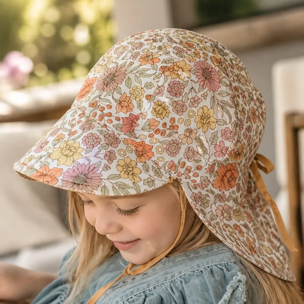 Baby Flap Hat Reversible Matilda Maize S UPF50+ Sun Protection
