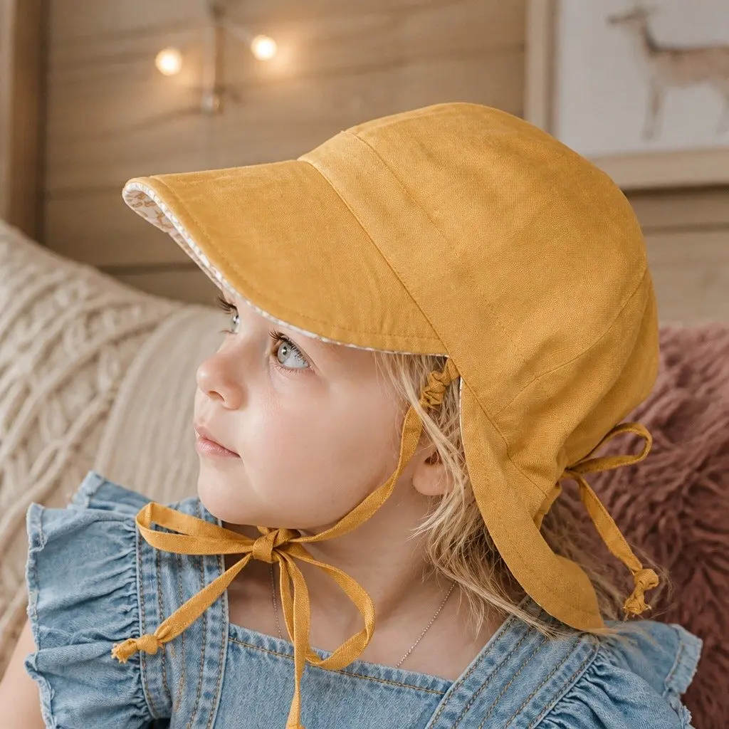 Baby Flap Hat Reversible Matilda Maize S UPF50+ Sun Protection