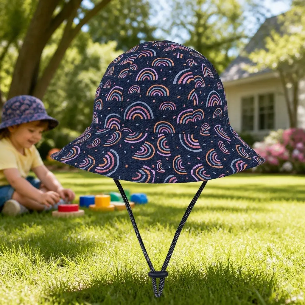 Toddler Bucket Sun Hat Rainbow XS Baby Pram Carrier Soft Flexible Brim UPF50+