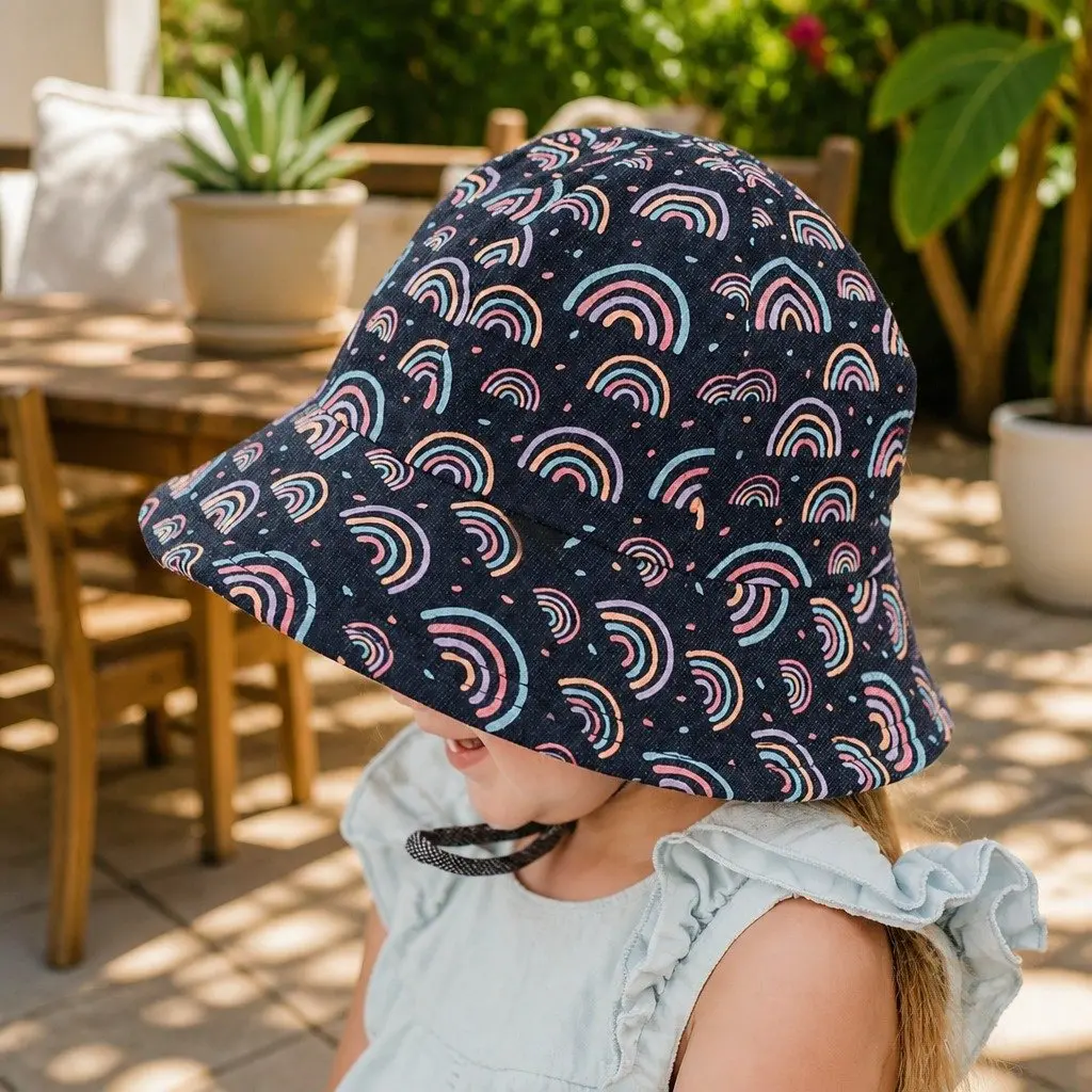 Toddler Bucket Sun Hat Rainbow XS Baby Pram Carrier Soft Flexible Brim UPF50+