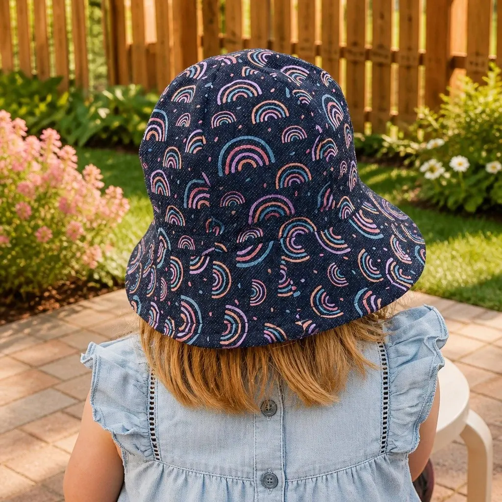 Toddler Bucket Sun Hat Rainbow XS Baby Pram Carrier Soft Flexible Brim UPF50+