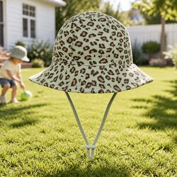 Leopard Toddler Sun Hat with Adjustable Chin Strap - UPF50+