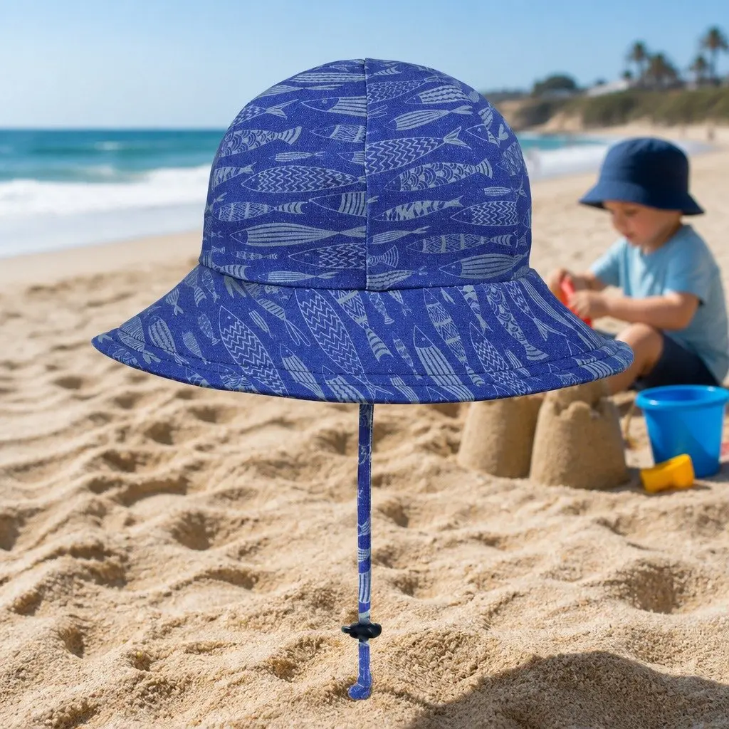 Toddler Bucket Hat Fish Pattern XS UPF50+ Sun Protection Soft Brim