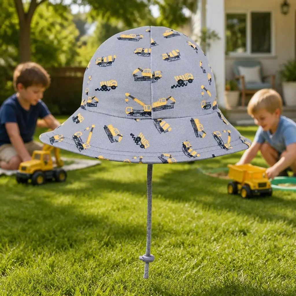 Toddler Bucket Hat Yellow Black Grey Soft Brim Sun Protection UPF50+