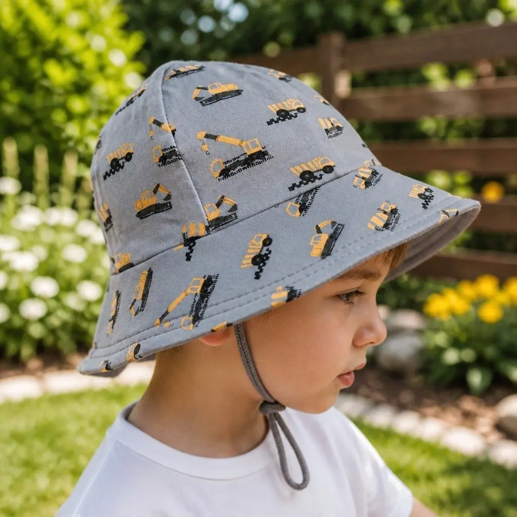 Toddler Bucket Hat Yellow Black Grey Soft Brim Sun Protection UPF50+