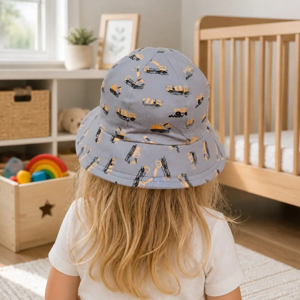 Toddler Bucket Hat Yellow Black Grey Soft Brim Sun Protection UPF50+