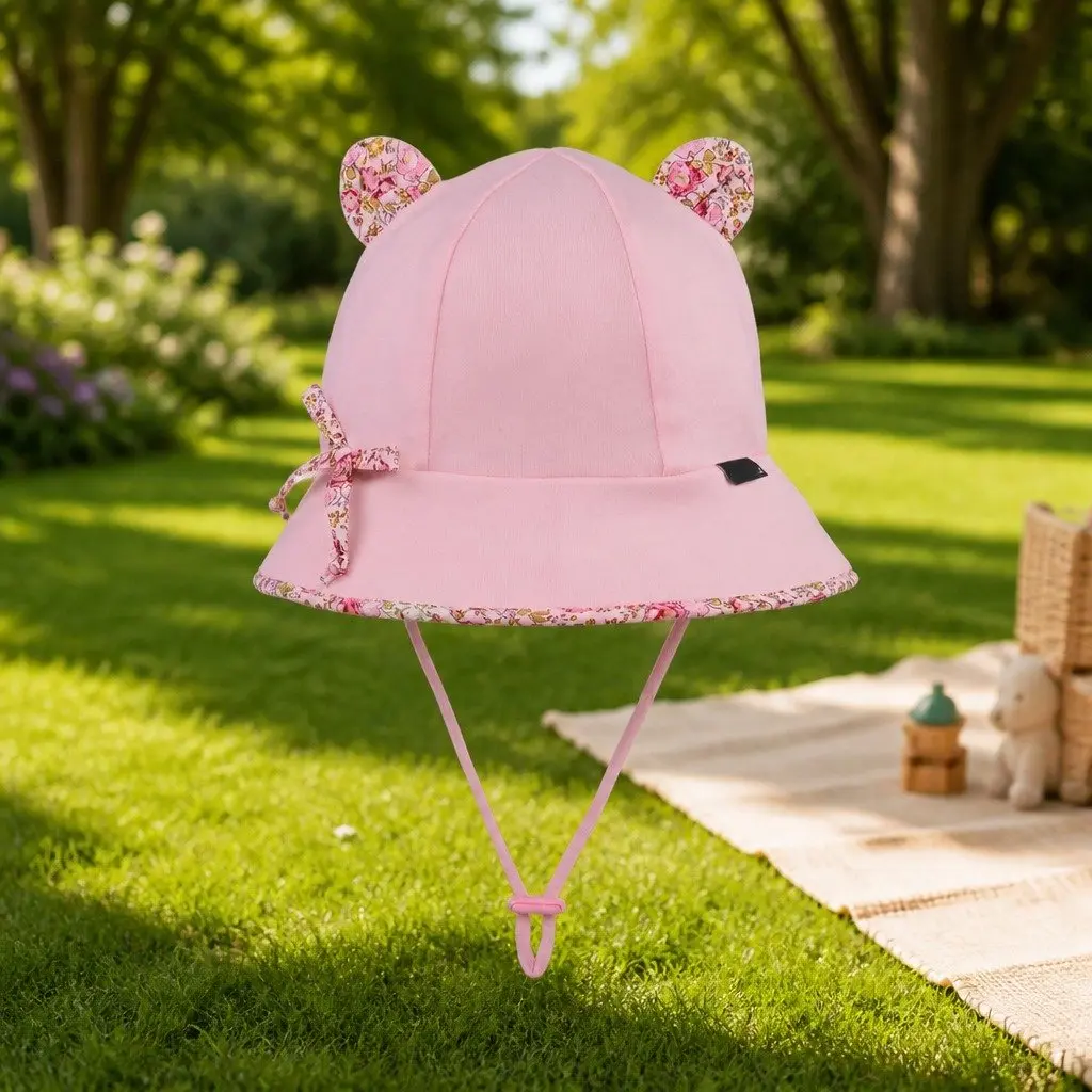 Toddler Bucket Hat Blush Pink XS Soft Flexible Brim UPF50+ Sun Protection
