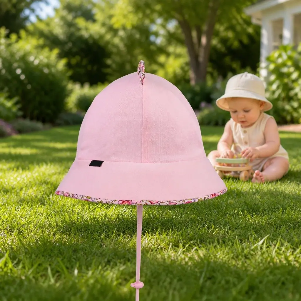 Toddler Bucket Hat Blush Pink XS Soft Flexible Brim UPF50+ Sun Protection