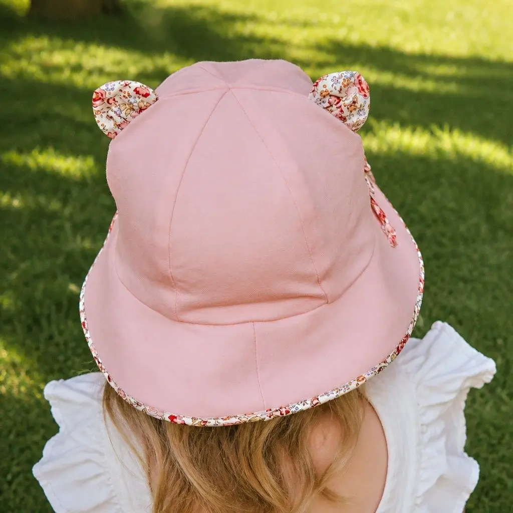 Toddler Bucket Hat Blush Pink XS Soft Flexible Brim UPF50+ Sun Protection