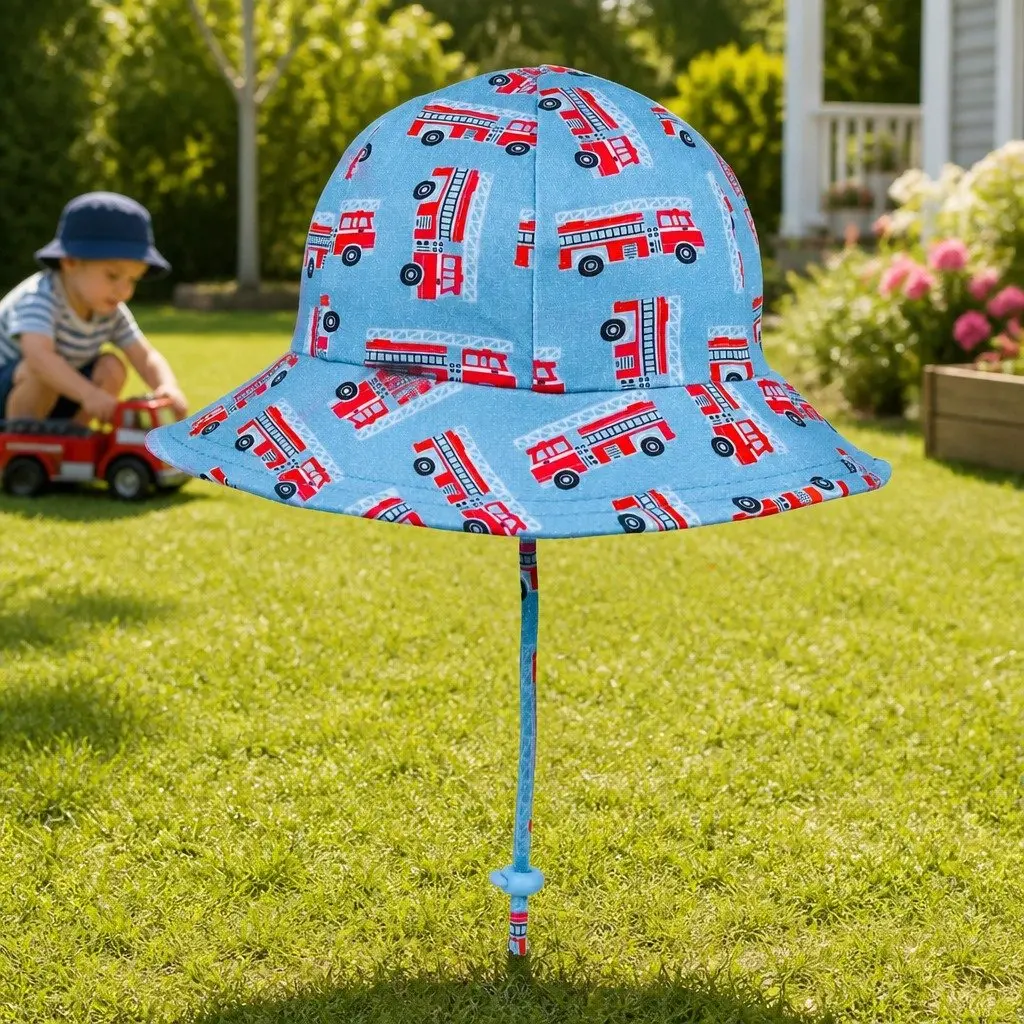Toddler Bucket Hat Fire Truck XS Baby Sun Hat UPF50+ Pram Stroller Carrier